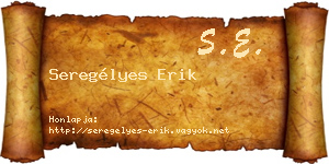 Seregélyes Erik névjegykártya
