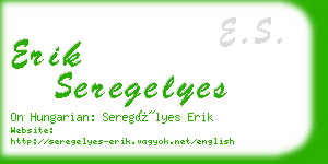 erik seregelyes business card